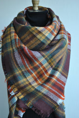 New Colors Blanket Scarf-Zara Plaid Blanket Scarf Unisex Large Tartan Checked Warp Shawl Pashmina Wool Cashmere Scarf