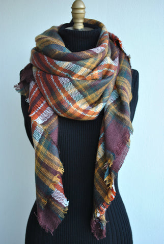 New Colors Blanket Scarf-Zara Plaid Blanket Scarf Unisex Large Tartan Checked Warp Shawl Pashmina Wool Cashmere Scarf